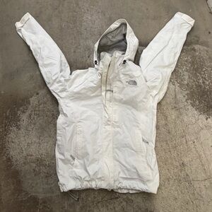 The North Face white rain  Jacket
